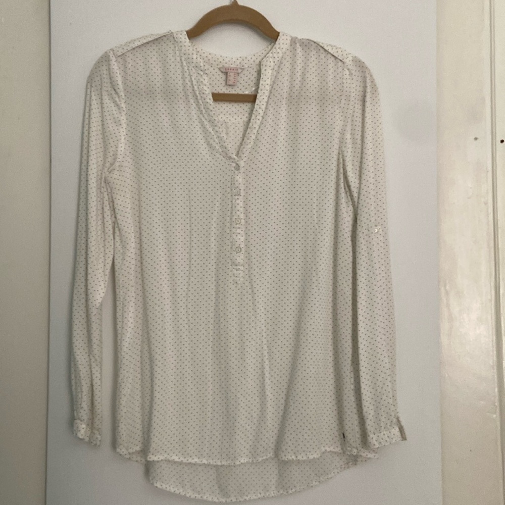 Woman’s White Polka Dot Esprit Blouse, S
